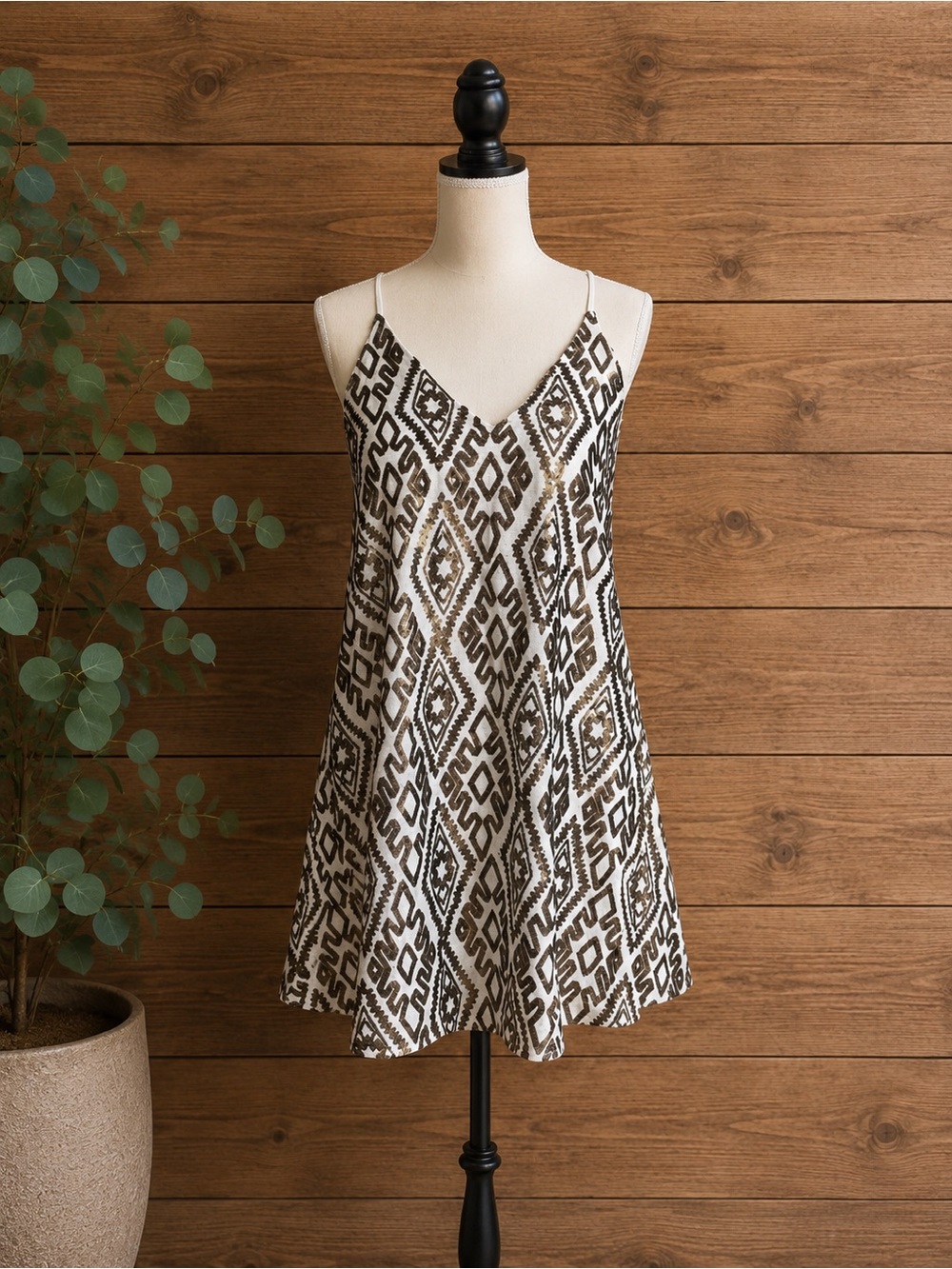 Krisa  Revolve Racer Back Holiday New Year’s Eve Gold Sequin‎ Mini Dress XS